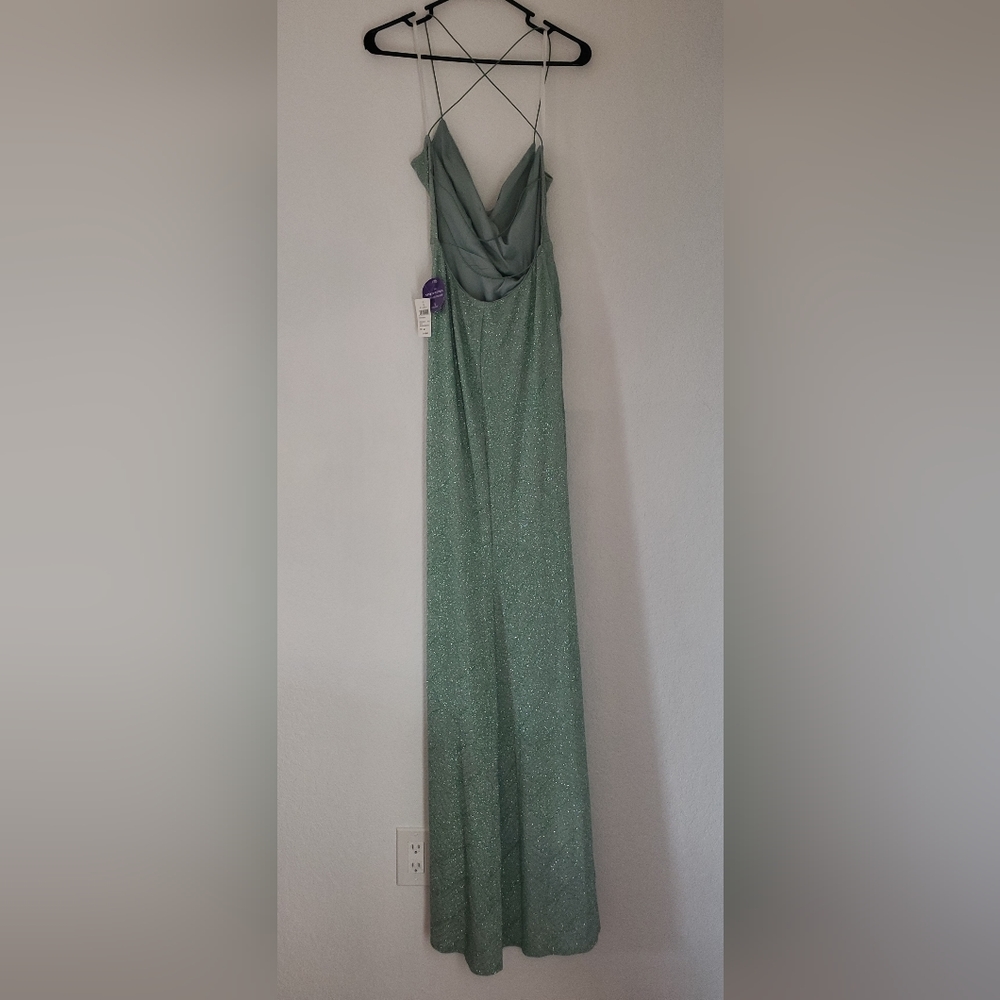 Windsor Raina glitter knit high slit mermaid dress size medium - Picture 2 of 8